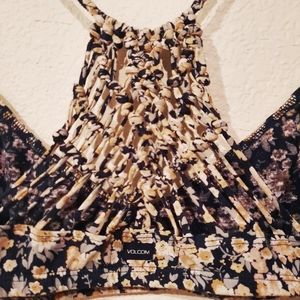 Volcom floral bralette with knotted back LG